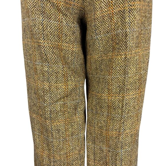 Asos Harris Tweed 100% Wool Cropped Trouser 32 Brown Multicolor Herringbone - Picture 10 of 16